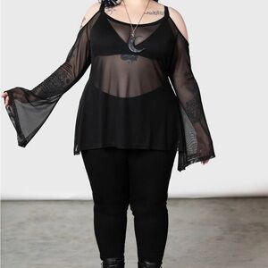 Killstar Sheer Cold Shoulder Top